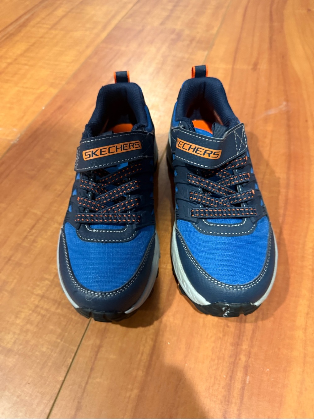 Skechers Boys' Blue and Navy Sneakers with Orange Accents